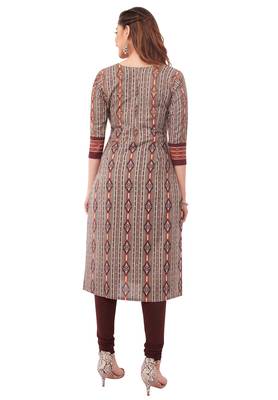 Grey printed cotton cotton-kurtis 2
