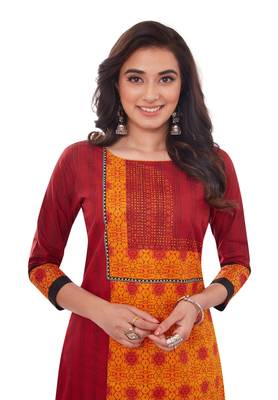 Red printed cotton cotton-kurtis 4