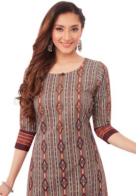 Grey printed cotton cotton-kurtis 4