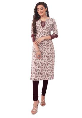 Grey printed cotton cotton-kurtis 1