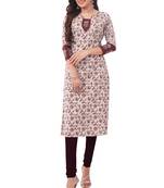 Grey printed cotton cotton-kurtis