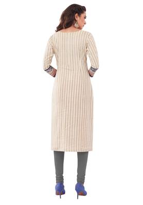 Beige printed cotton cotton-kurtis 2
