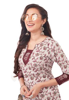 Grey printed cotton cotton-kurtis 4