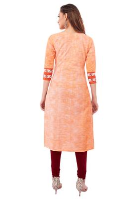Peach printed cotton cotton-kurtis 2
