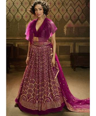 Hot Pink Sequence Embroidered Lehenga Choli 1