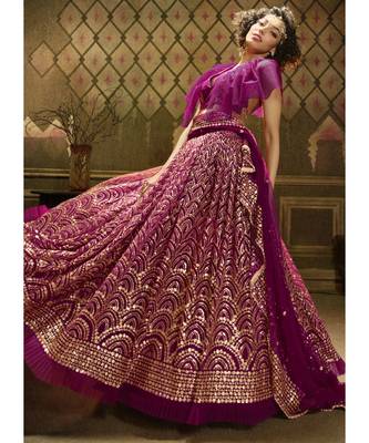 Hot Pink Sequence Embroidered Lehenga Choli 2