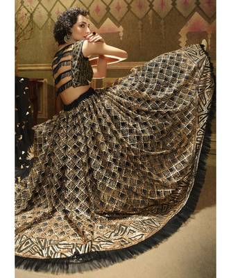 Black Golden Embroidered Party Wear Lehenga Choli 2