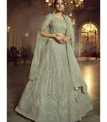 Dusty Green Wedding Lehenga Choli With Handwork Embroidery
