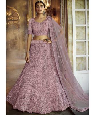 Soft Pink Wedding Lehenga Choli With Handwork Embroidery 1