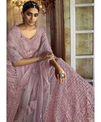 Soft Pink Wedding Lehenga Choli With Handwork Embroidery 3
