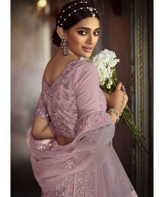 Soft Pink Wedding Lehenga Choli With Handwork Embroidery 4
