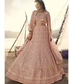 Peach Embroidered Lehenga Choli