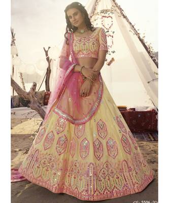 Yellow Embroidered Lehenga Choli 1