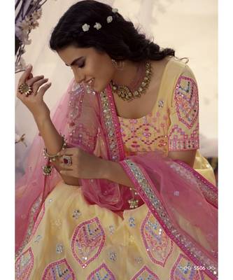 Yellow Embroidered Lehenga Choli 3