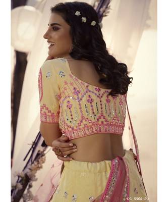 Yellow Embroidered Lehenga Choli 4