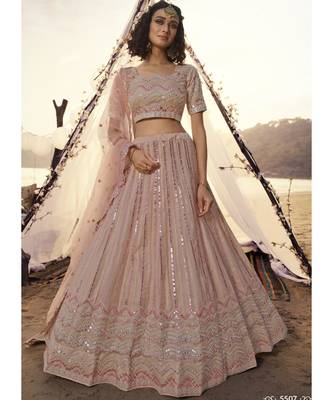 Pale Pink Embroidered Lehenga Choli 1