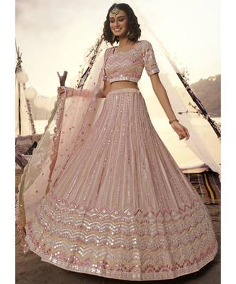 Pale Pink Embroidered Lehenga Choli 2