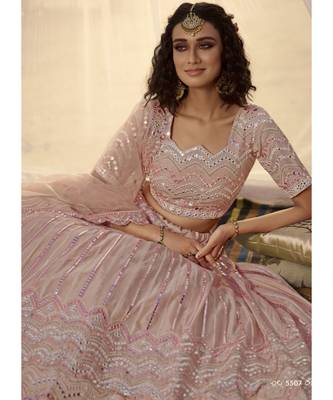 Pale Pink Embroidered Lehenga Choli 3