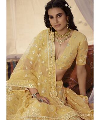 Yellow Embroidered Lehenga Choli 2