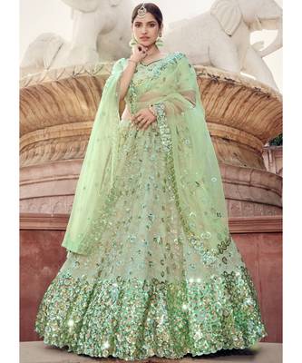 Light Green Sequence Lehenga Choli 1