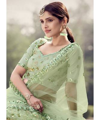 Light Green Sequence Lehenga Choli 3