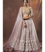 Purple And White Floral Embroidered Lehenga Choli
