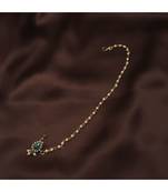 Traditional Ethnic Bridal Nose Ring Nath without piercing with Pearl Chain Encased with Pearl  