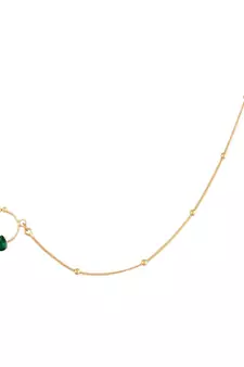 Traditional Ethnic Bridal Nose Ring Nath without piercing with Chain Encased with Pearl  