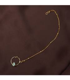 Traditional Ethnic Bridal Nose Ring Nath without piercing with Pearl Chain Encased with  