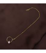 Traditional Ethnic Bridal Nose Ring Nath without piercing with Chain Encased with Pearl  