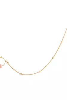 Traditional Ethnic Bridal Nose Ring Nath without piercing with Chain Encased with Pearl  