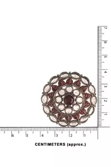 Silver Oxidized Kundan Studded Meena Work Designer Circular Stud Earrings for  