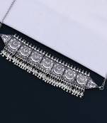 Traditional Adjustable Silver Oxidised Necklace Jewellery For Women Girls