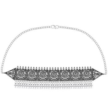 Traditional Adjustable Silver Oxidised Necklace Jewellery For Women Girls 4