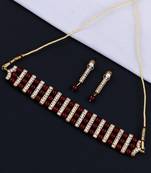 Gold Plated Traditional Adjustable Choker Set Jewellery For Women Girls