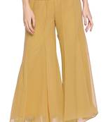 Beige plain chiffon palazzo-pants
