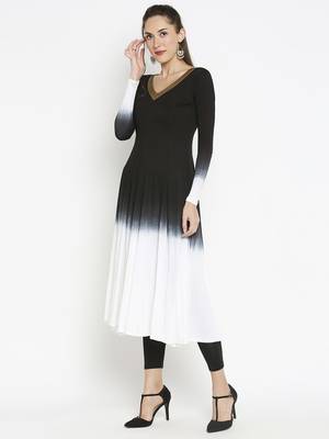 Black plain viscose kurtas-and-kurtis 2