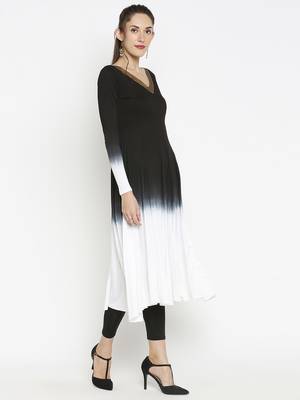 Black plain viscose kurtas-and-kurtis 3