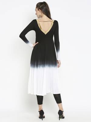 Black plain viscose kurtas-and-kurtis 4