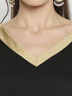 Black plain viscose kurtas-and-kurtis 5