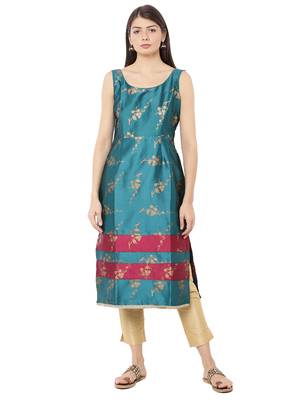 Green printed polyester kurtas-and-kurtis 1