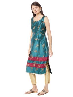 Green printed polyester kurtas-and-kurtis 2