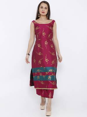 Pink printed polyester kurtas-and-kurtis 1