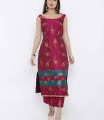Pink printed polyester kurtas-and-kurtis