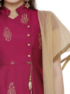 Pink printed polyester kurtas-and-kurtis 4