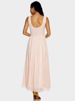Pink plain chiffon kurtas-and-kurtis 3