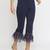 Blue plain polyester trousers