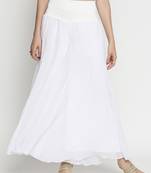 Off-white plain chiffon palazzo-pants