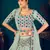 Pista Green Multi-thread and Sequince with gota patti Embroidered Georgette Semi-stitched Lehenga