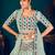 Pista Green Multi-thread and Sequince with gota patti Embroidered Georgette Semi-stitched Lehenga
